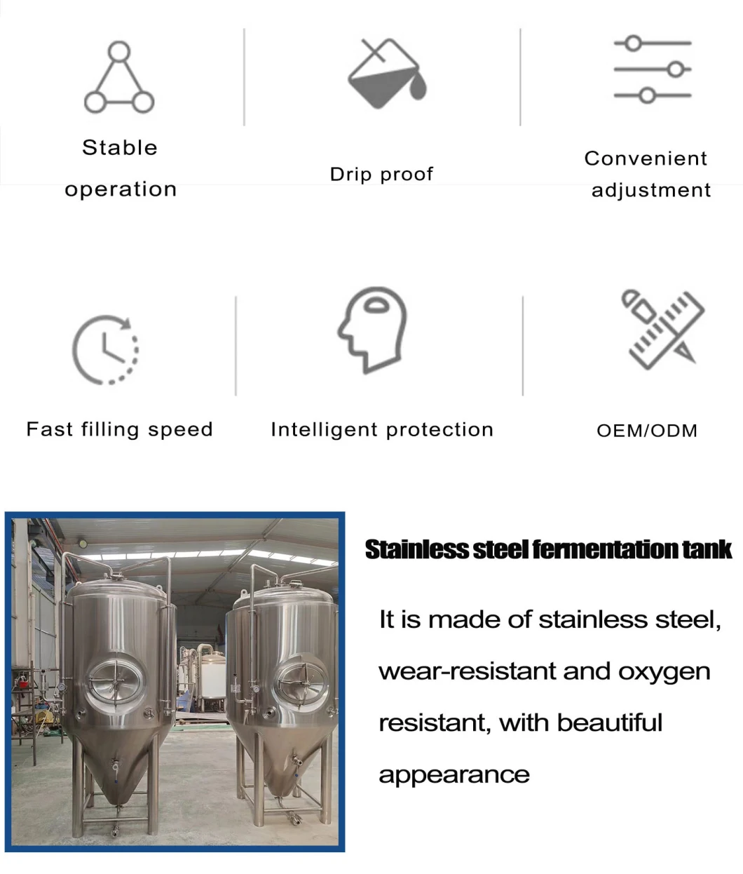 AISI304 Beer Brewing Equipment 1000L Steam Heating Brewhouse